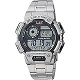 Casio Men's Classic Quartz Watch with Stainless-Steel Strap, Silver, 25.75 (Model: AE-1400WHD-1AVCF)