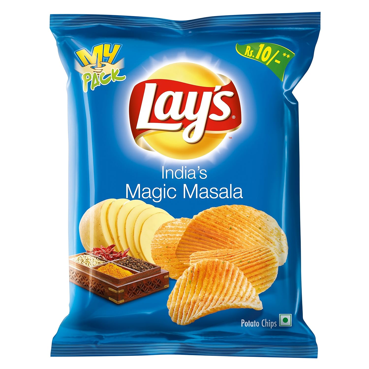 Lays India's Magic Masala Potato Chips, 25g [Pack of 10] Amazon.in