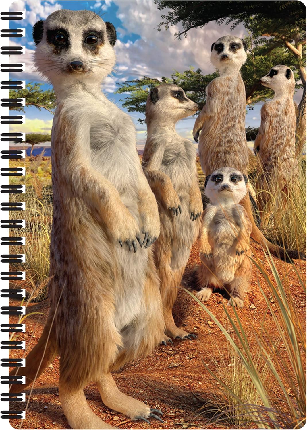 3D LiveLife A5 Notebook, Meerkat Gaze from Deluxebase. Spiral Bound Lined Notebook with 80 Recycled Pages