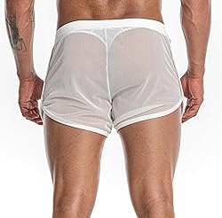 FIROTTII Mens Mesh Shorts Sexy Boxers See Through