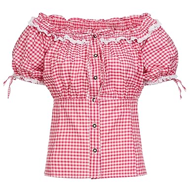 Gaudi-Leathers Damen Trachtenbluse Carmenstil