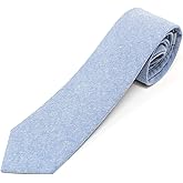 Proper Materials Men's Chambray Cotton Skinny Necktie Tie Textured Distressed Style - 2.5" Width