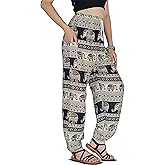 Boho Harem Pants for Women – Lightweight Cotton Rayon Yoga Lounge Trousers with Drawstring Waist for Travel & Festival