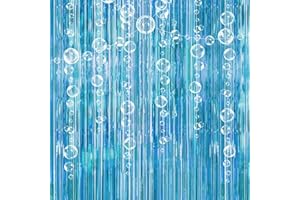 Decor365 Under The Sea Party Decorations Bubble Garland Backdrop Mermaid Birthday Party Decorations Ocean Theme Streamers Foil Fringe Curtain Pool Beach Theme Decor Bubbles Backdrop