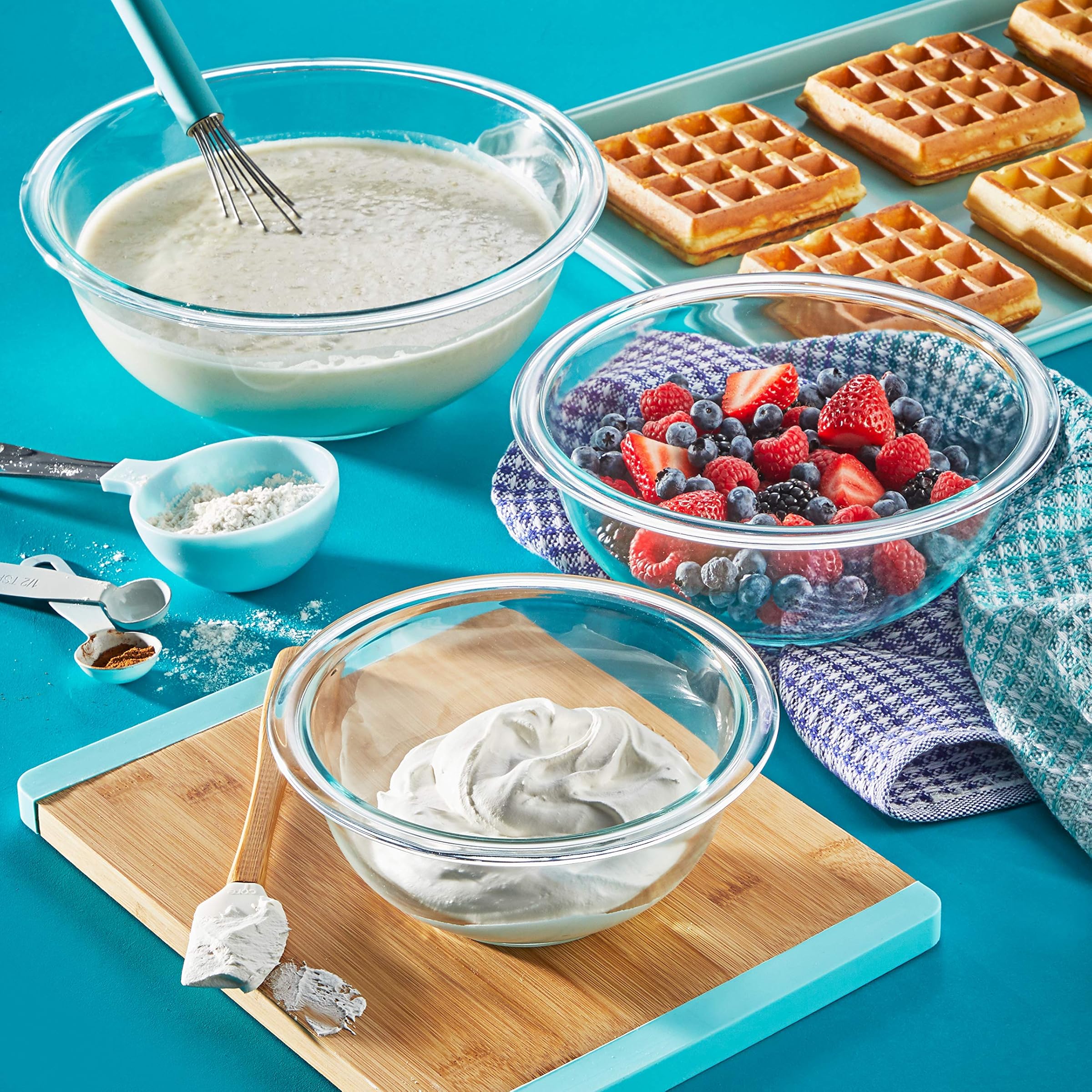 Pyrex Prepware 3-Piece Glass Mixing Bowl Set by Pyrex