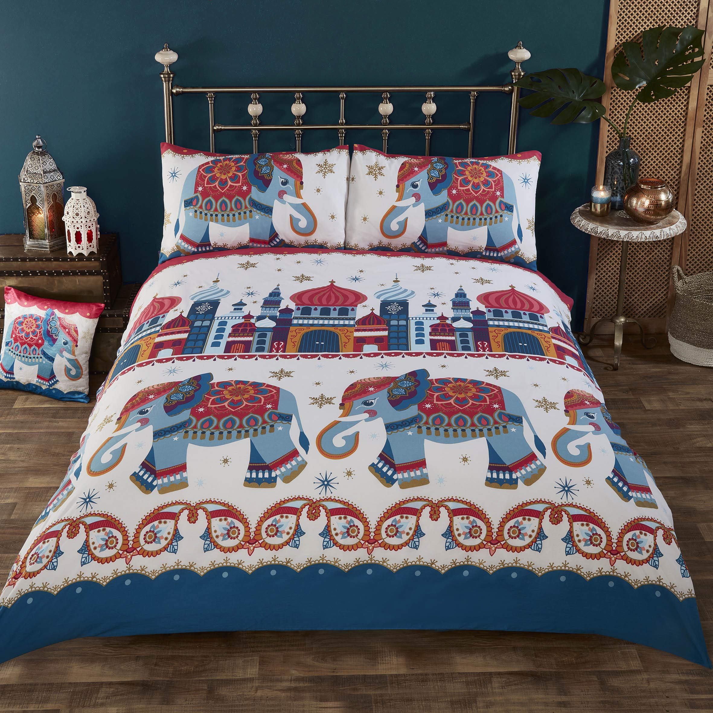 Rapport Home Rapport Arabian Nights Duvet Set, Polyester, Multi, 1 x King-230 x 220 cms 2 x Pillow Case-50 x 75 cms