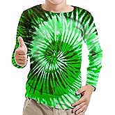 Little Kids Tie Dye Sun Shirt UPF 50+ for Boys Girls Long Sleeve Rash Guard Tshirt UV Premium Tee for 4-12 Years