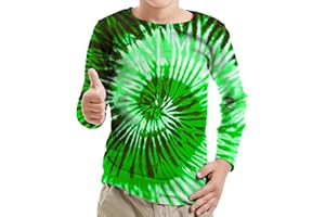 HARYCNCT Little Kids Tie Dye Sun Shirt UPF 50+ for Boys Girls Long Sleeve Rash Guard Tshirt UV Premium Tee for 4-12 Years