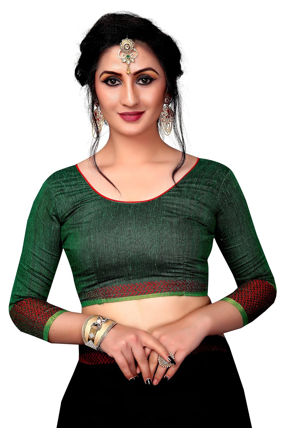 perfectblue women's linen saree with blouse piece (vidh6ivariation)