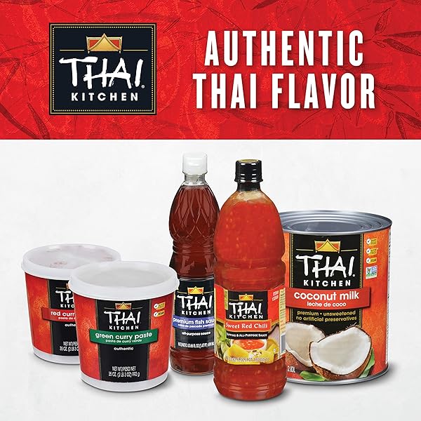 THAI KITCHEN RED CURRY PASTE, 35 OZ – ONE 35 OUNCE TUB OF THAI RED CURRY PASTE WITH RED CHILI PEPPER, LEMONGRASS, THAI GINGER AND SPICES, PERFECT FOR STIR-FRIES AND SOUP BASES