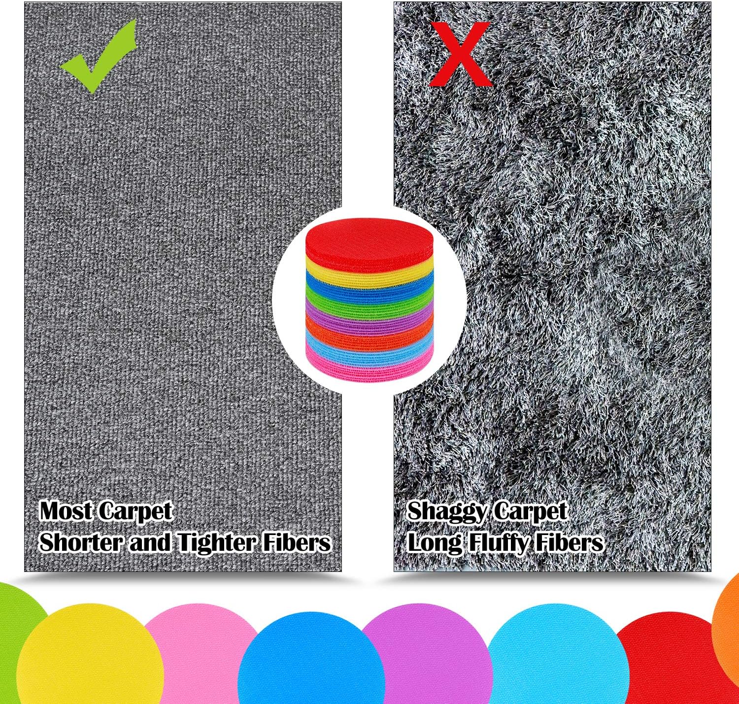 IKAYAS 81 Pcs Carpet Sitting Spot Carpet Spots Markers for Classroom, Carpet Circles Dots Sitting Spots Circle Spots for Kids, 9 Colors: Toys & Games