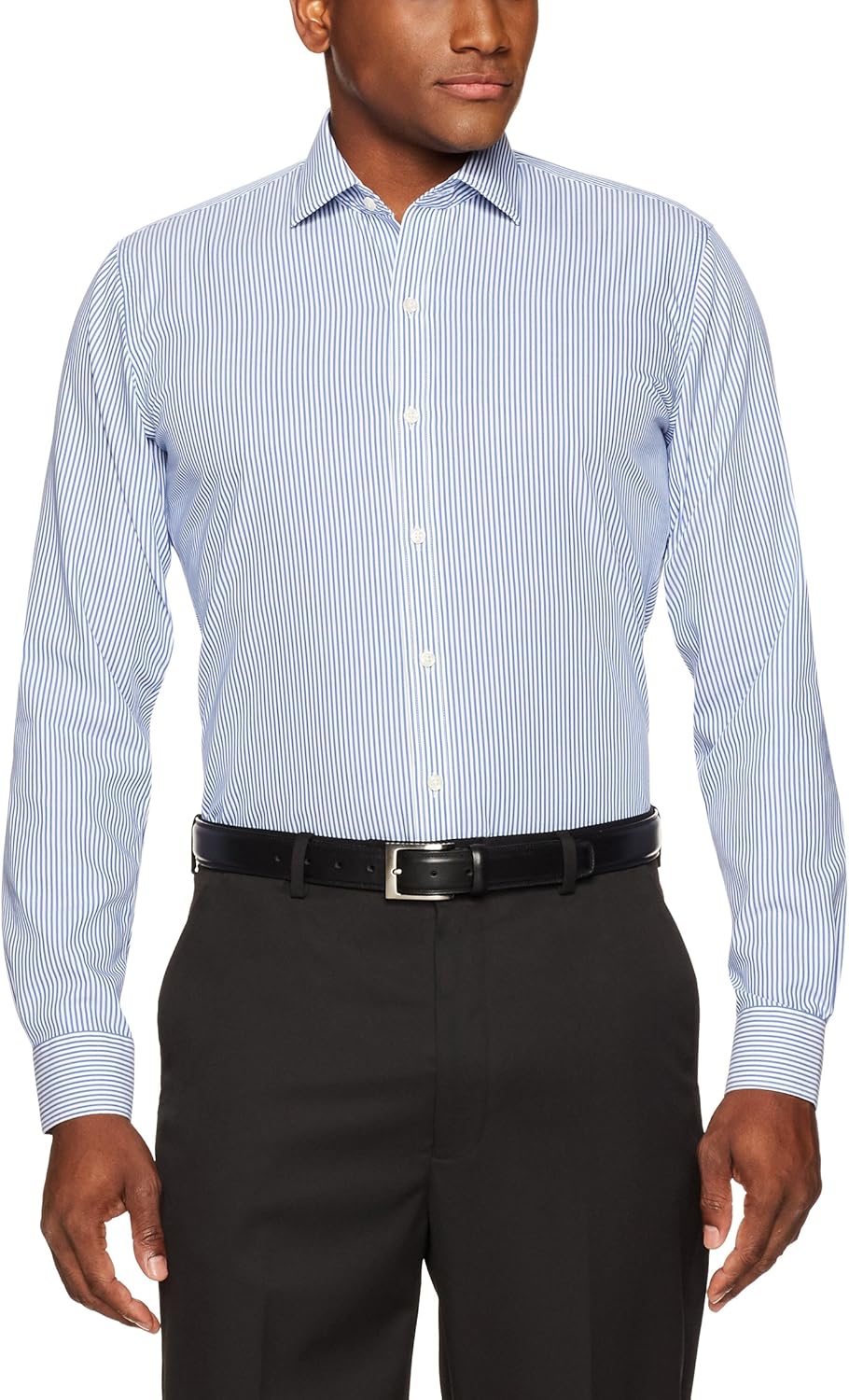  Brand - BUTTONED DOWN Men's Slim Fit Stripe Dress Shirt, Supima Cotton Non-Iron: Clothing