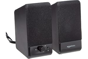 �鶹�� Basics USB-Powered Computer Speakers for Desktop or Laptop PC with Volume Control, Plug-N-Play, Black