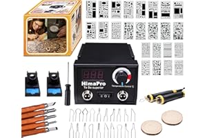 HimaPro Dual Pen Wood Burning Kit, Wood Burner Tool Kit, Wood Burning Station Kit, Pyrography Kit; 60W 100/120V with Adjustable Temperature 0~720°C; A Perfect Wood Burning Kit for Adults