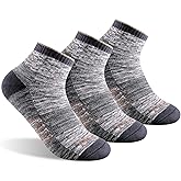 FEIDEER Men's Women's Hiking Walking Socks, Unisex Moisture Wicking Cotton Cushion Ankle Quarter Crew Socks with Arch Support