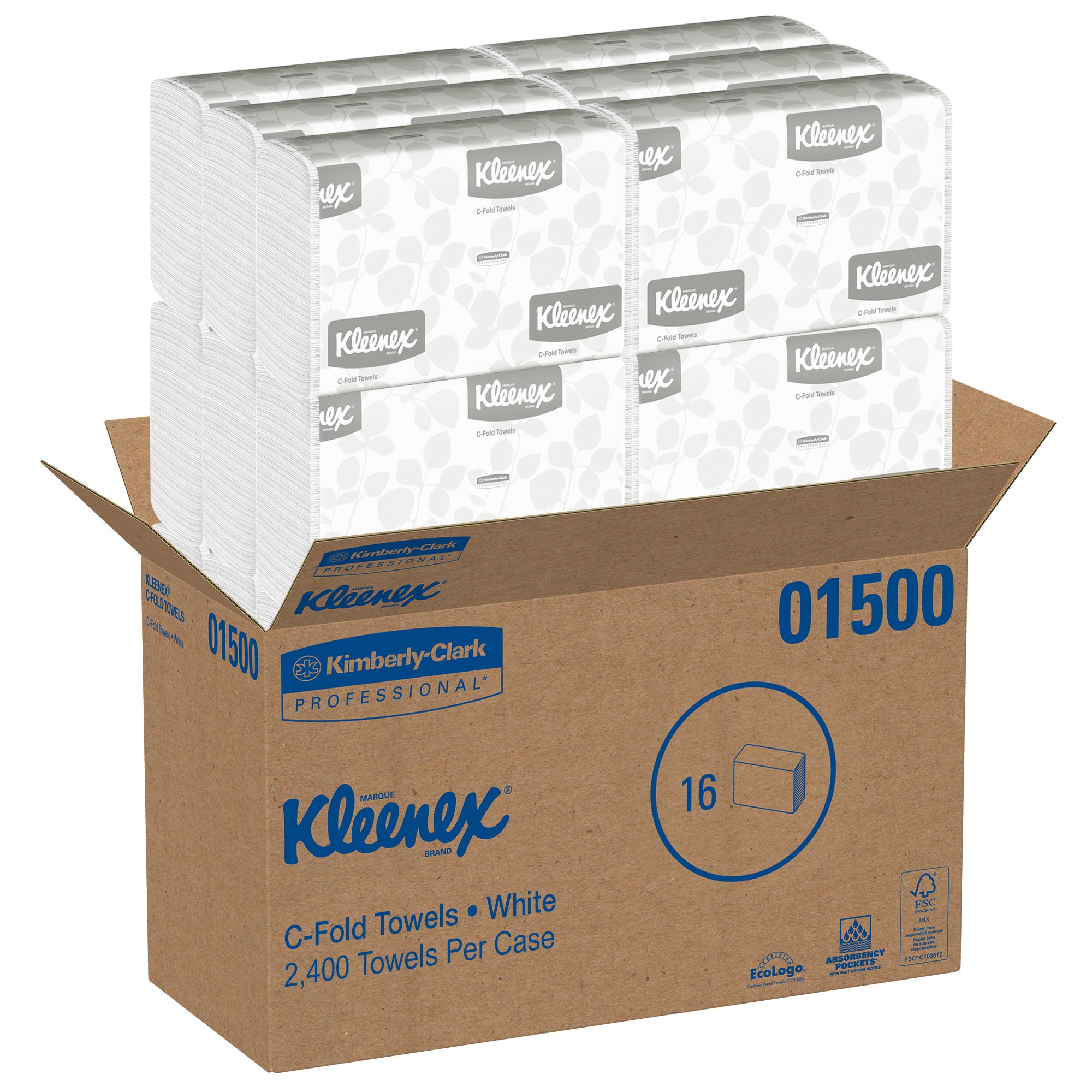 Kleenex C Fold Paper Towels (01500), Absorbent, White, 16 Packs/Case, 150 CFold eBay