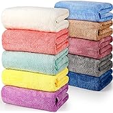Mixweer 10 Pieces Bath Towel Set, Microfiber Coral Velvet Highly Absorbent Towels for Bathroom Body Shower Beach Travel, 28 x 55 Inches(Multicolor)