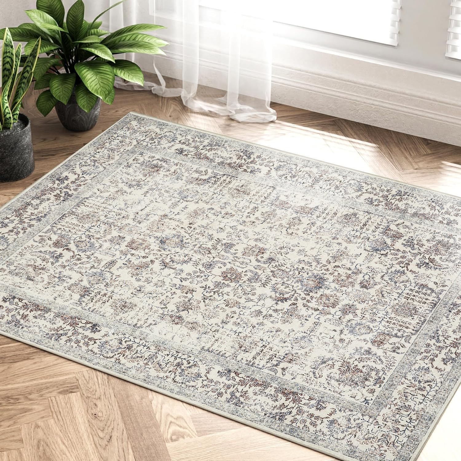 PureCozy Taupe Area Rug 2x3 Entryway Rug Kitchen