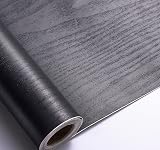 Arthome Black Wood Contact Paper 27cmx254cm Self-Adhesive Vinyl Wallpaper