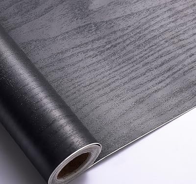 Arthome Black Wood Contact Paper 27cmx254cm Self-Adhesive Vinyl Wallpaper