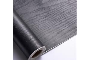 ARTHOME WALL DECOR Arthome Black Wood Contact Paper Peel and Stick Self-Adhesive Wallpaper,Decorative Vinyl Film for Countertop Cabinets,Easy to Clean Removable Distressed Plank Grain Vintage Wall Covering 11x100''