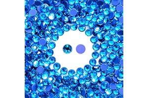 Meibite Hotfix Rhinestones Bulk, 3000PCS Capri Blue Hot Fix Rhinestones for Clothes DIY Decoration Crafts, Capri Blue, SS10, 2.7-2.9mm