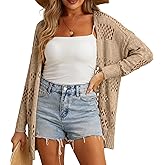 GRECERELLE Women Lightweight Summer Cardigan Sweater Breathable Open Front Cover Up for Beach Vacations