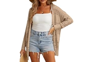 GRECERELLE 2025 Women Summer Crochet Boho Long Sleeve Lightweight Oversized Open Front Cardigan Sweaters Kimonos Tops