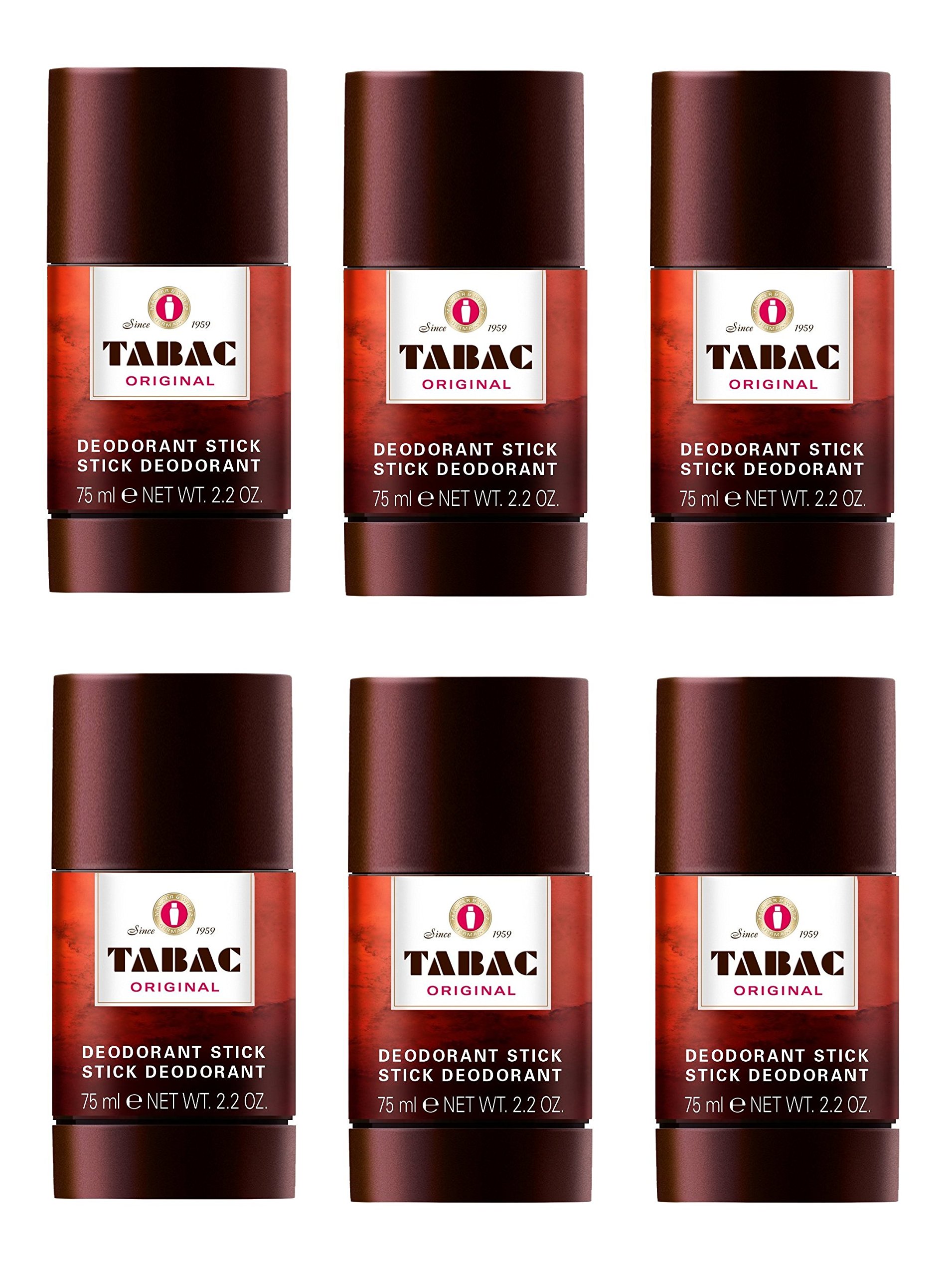 SIX PACKS of Tabac Original Deodorant Stick 75ml