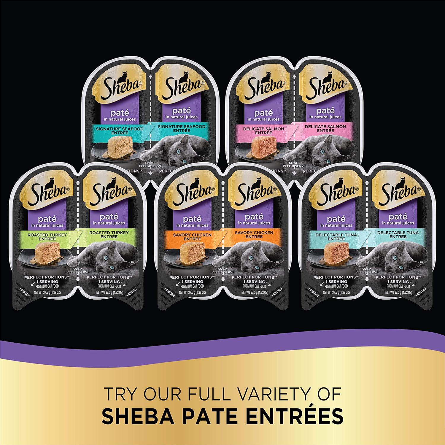 SHEBA PERFECT PORTIONS Soft Wet Cat Food Paté in Natural Juices Signature Savory Chicken Entrée, (24) 2.6 oz. Easy Peel Twin-Pack Trays : Pet Supplies