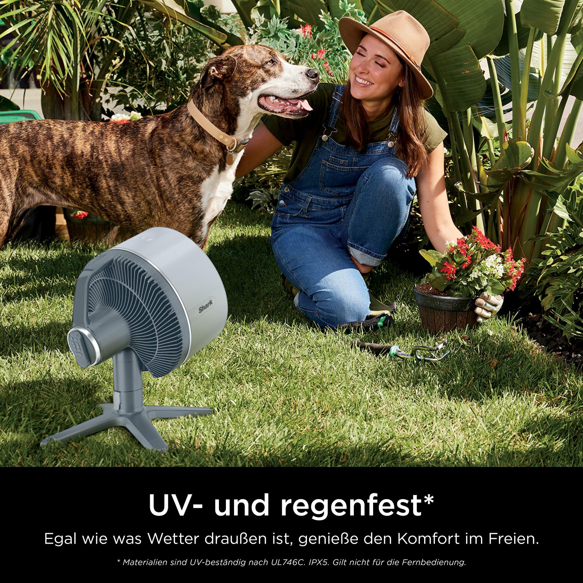 Shark FlexBreeze TableMate Akku-Ventilator, innen & außen, ≤24h Laufzeit, Hochgeschwindigkeits-Kühlung, 20 m Reichweite, leise & langlebig, 5 Geschwindigkeiten, Oszillation, Fernbedienung FA150EU 8