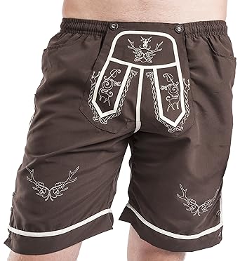 Trachten Badehose - Strandjäger - Badeshorts - Lederhose - Trachtenbadehose Shorts