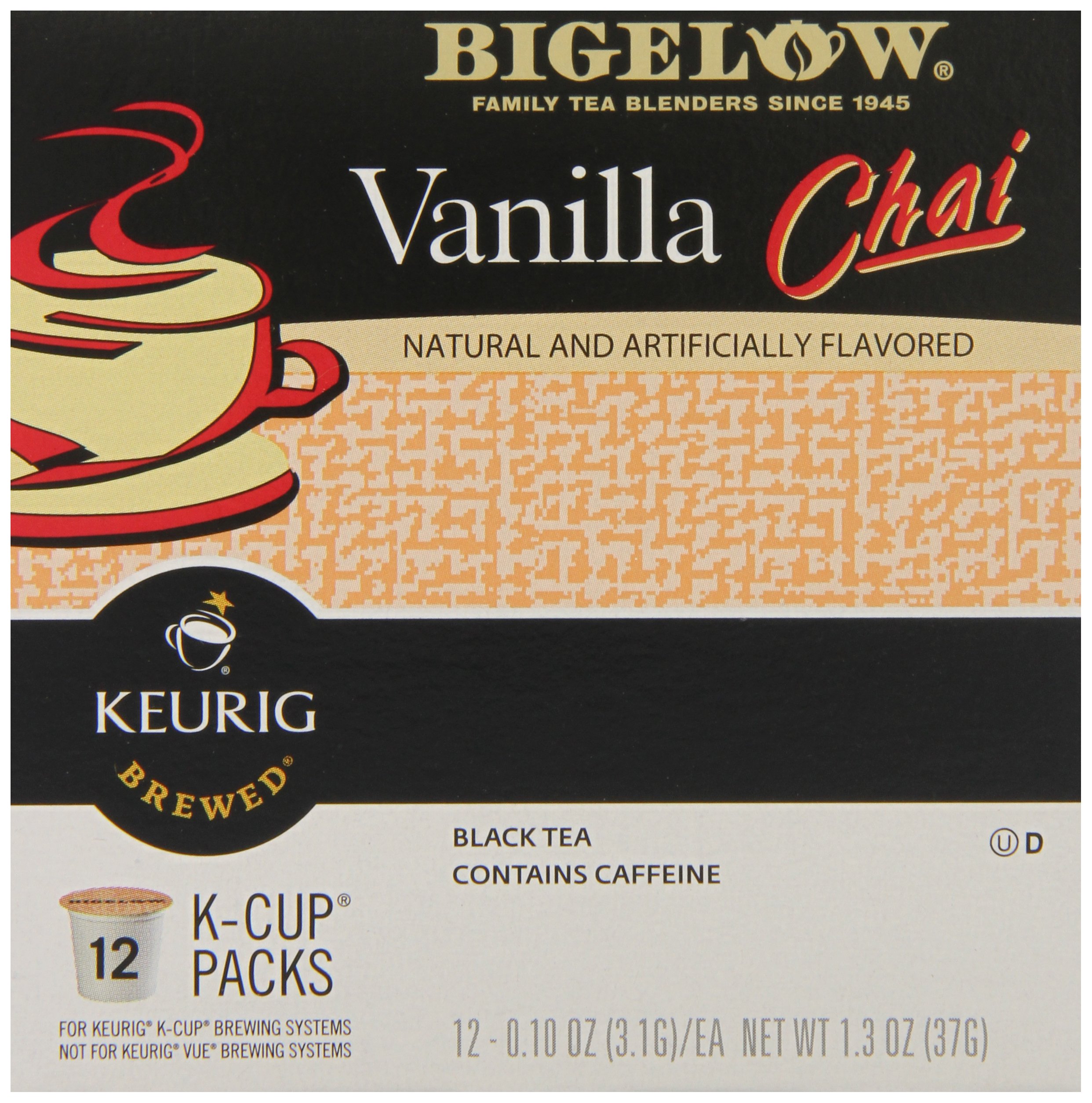 Bigelow Vanilla Tea Compatible with Keurig other K Cup Coffee Tea
