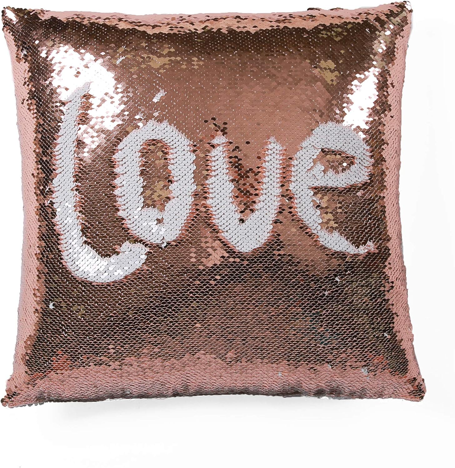 Amazon Com Lush Decor Blush White 16 X 16 Mermaid Sequins