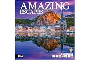 RED EMBER Amazing Escapes 2026 Wall Calendar 12 Month | 12" x 24" Open | Thick & Sturdy Paper | Holiday Gift | Travel Calendar 2026