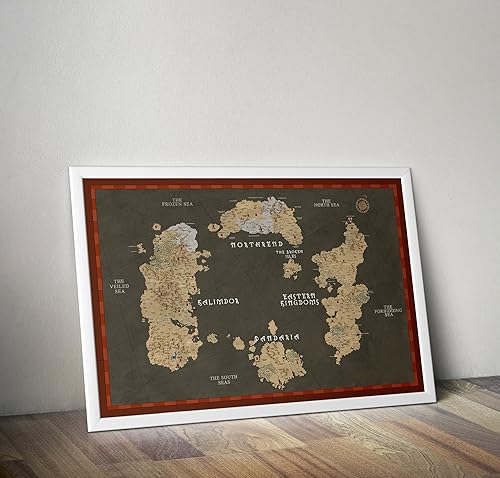 World of Warcraft Poster - Karte von Azeroth Print - Alternative Gamer / Gaming Drucke in verschiedenen Größen (Rahmen nicht 