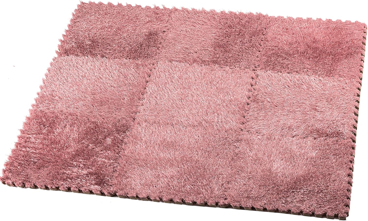 HemingWeigh Fuzzy Area Rug 9 Fluffy Carpet Tiles for Kids Ideal for