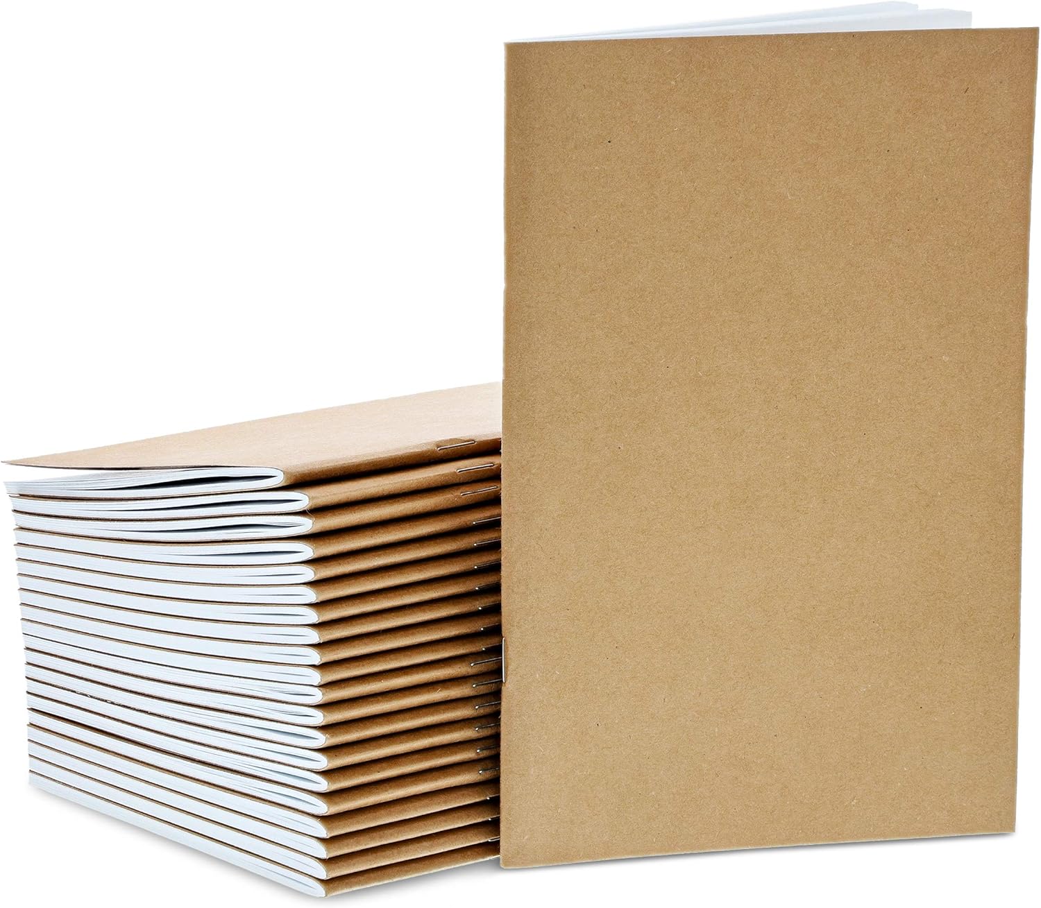 Paper Junkie 24 Pack Blank Kraft Notebooks A5, Bulk Blank Books To Write Stories, Notebooks for Kids Drawing, Sketching (14x21 cm) - Image 5