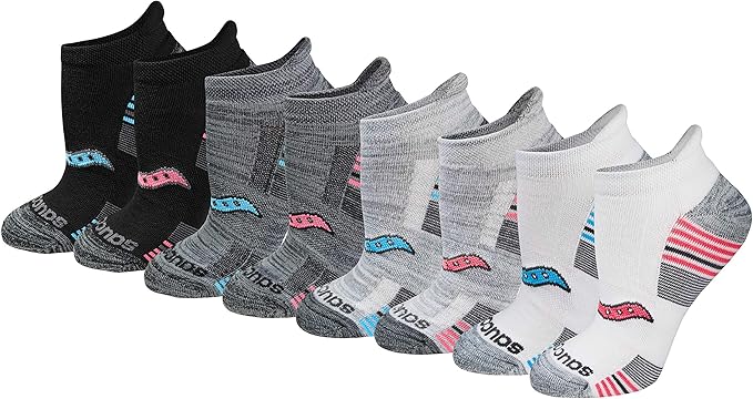 Saucony Women's Performance Heel Tab Athletic Socks - 8 & 16 Pairs