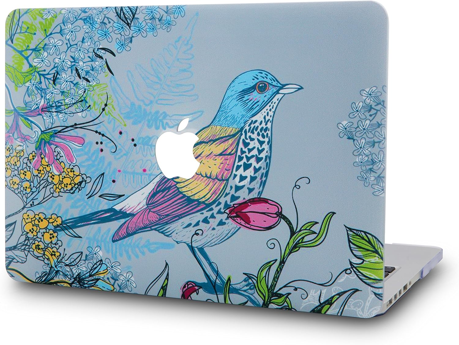 KECC Laptop Case for MacBook Air 13" Retina (2020/2019/2018, Touch ID) Plastic Case Hard Shell Cover A2179/A1932 (Bird)