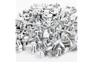 200 Pcs White Wall Plate Screws, Switch Panel Screws for Electric Outlet Covers, Light Switch Panels, 3/8"(9MM) 6-32