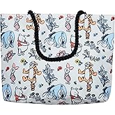 Disney Winnie the Pooh Tote Women Eeyore Piglet Tigger Floral Print Shoulder Bag