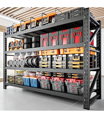 Bundling Racks Shelf Unit Garage Racking Bundle 4 X 90cm Heavy Duty Racks & 1 X Corner ...