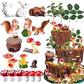 JeVenis Mushroom Woodland Cake Decoration Mushroom Cake Decoration Woodland Animals Cake Decoration Woodland Garden Cake Decoration Woodland Party Supplies Favors, Red