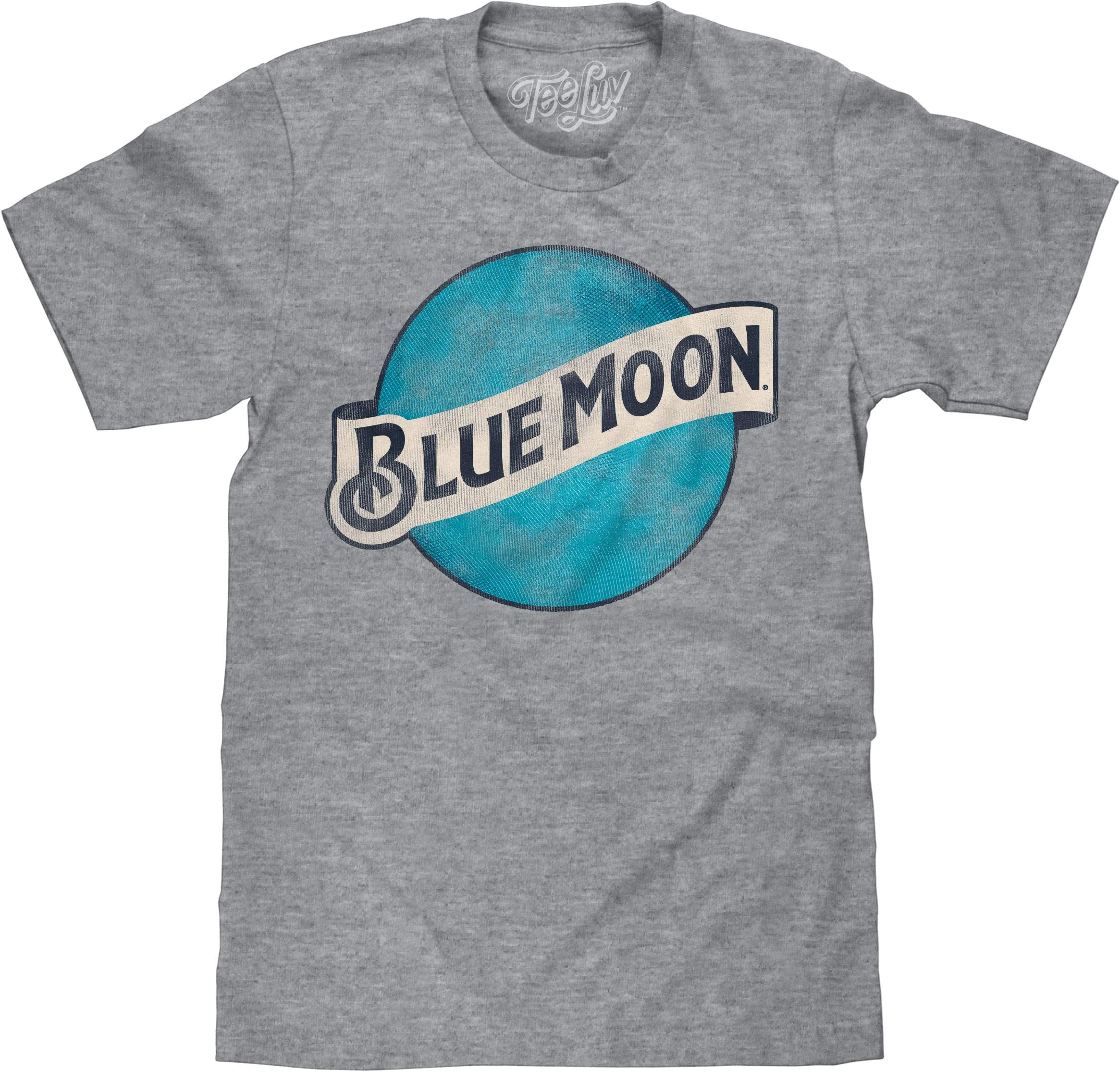Tee Luv Blue Moon Big and Tall Shirt - Distressed Blue Moon Beer Logo T-Shirt