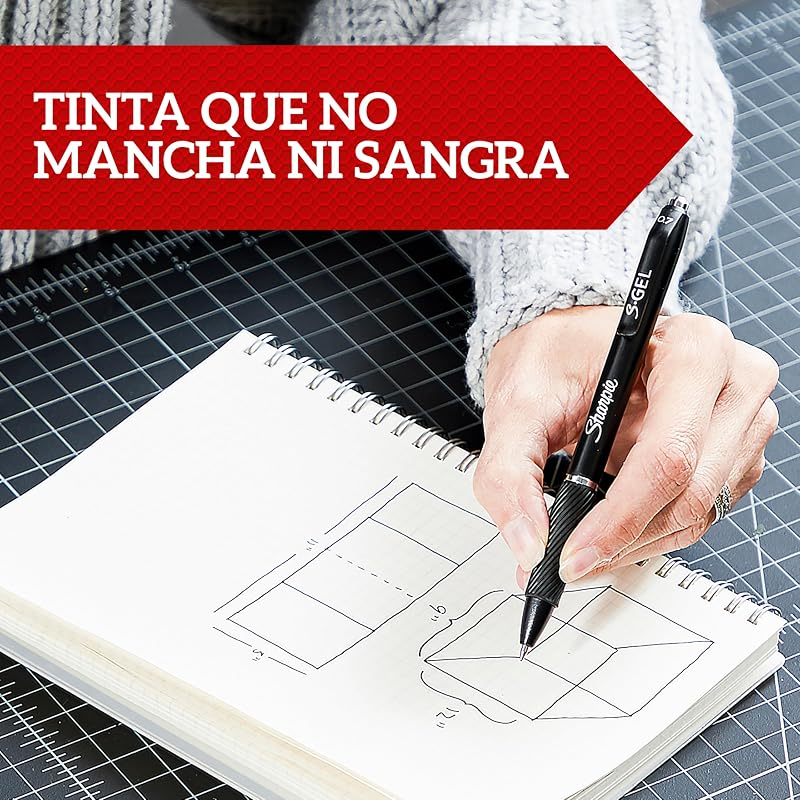 S-Gel | Bolígrafos de gel | Punta mediana (0,7 mm) | Tinta azul | 12 unidades