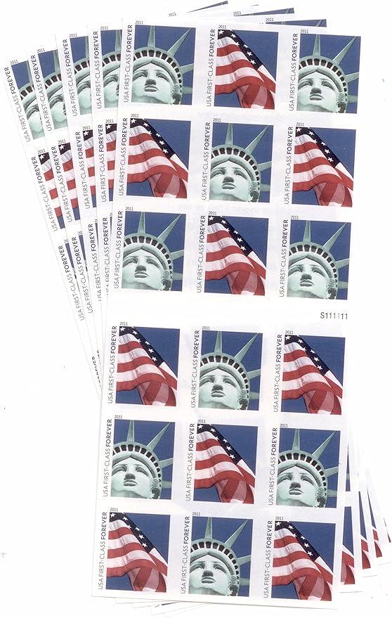 USPS Forever Stamps Lady Liberty and Flag 90 stamps (5 sheets of 18