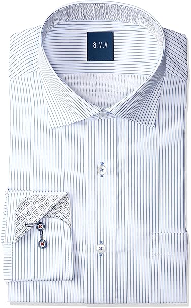 Amazon ヤマキ A V V 形態安定加工 長袖 ワイシャツ カラーバリエーション8柄 Ydd173 メンズ 450 サックス 日本 M 39 日本サイズm相当 シャツ 通販