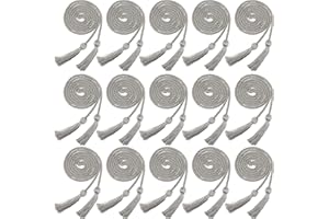 Rcanedny 15 Pieces Graduation Honor Cord Braided Honor Cords with Tassels for Graduation Students (Grey)