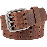 F&L CLASSIC Men's Genuine full grain leather belt heavy duty, work or casual belts for jeans, triple Prong buckle,1.5” wide,